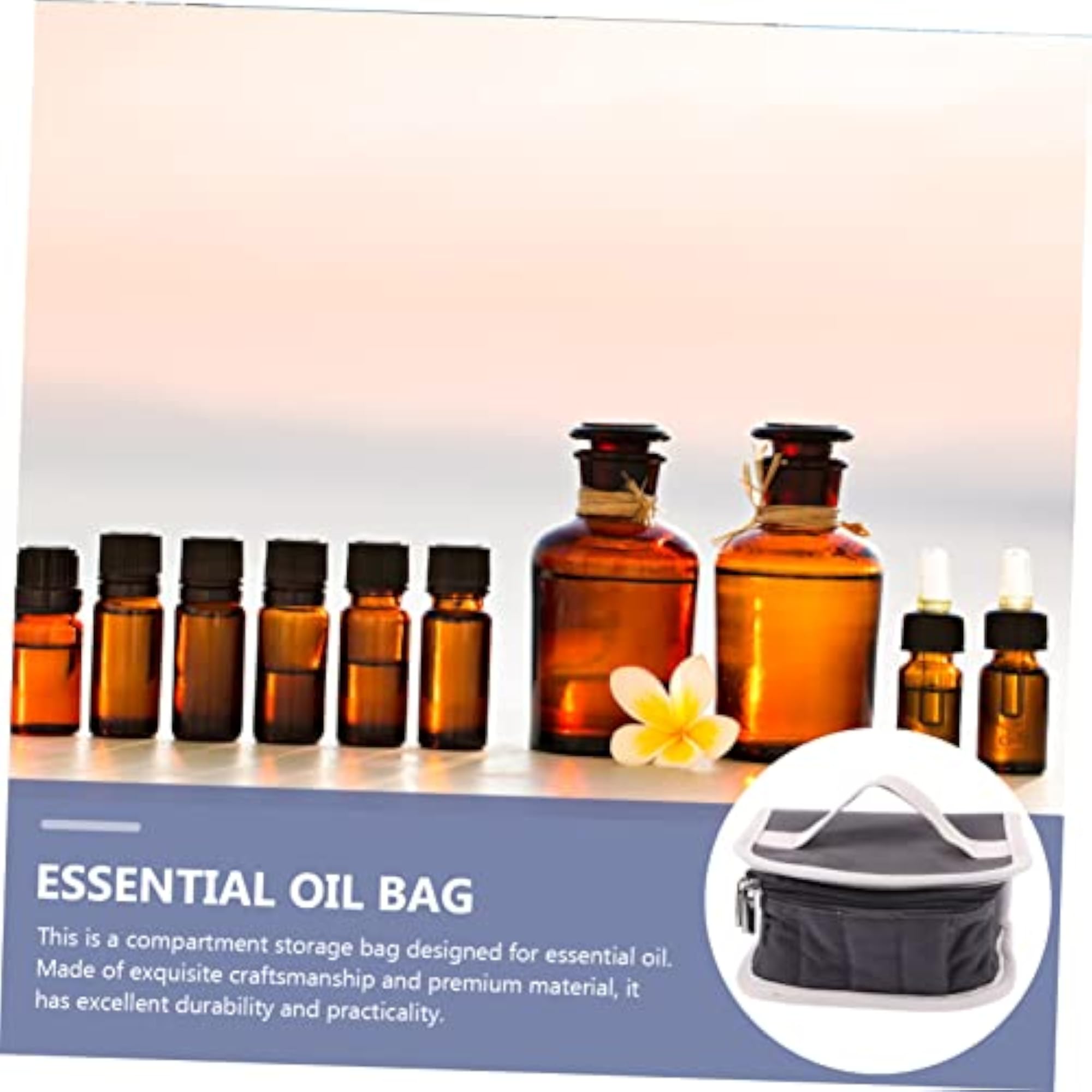 Portable Essential Oil Storage Bag, Shockproof Canvas Case